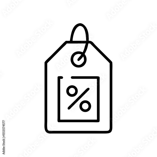 Discount tag icon with percentage symbol for Black Friday sales  