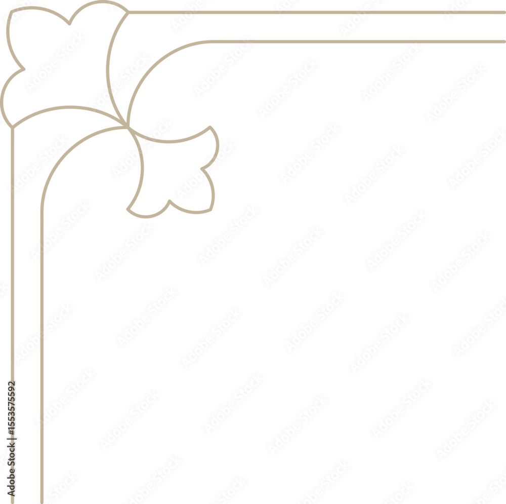 Obraz premium Monoline Ornamental Decorative Corner