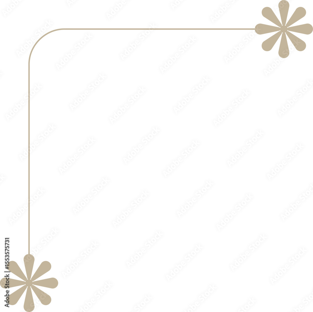 Fototapeta premium Monoline Ornamental Decorative Corner