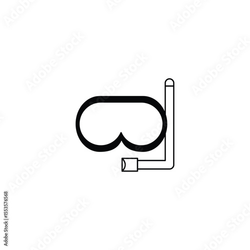An icon featuring a pair of goggles resembling a snorkeling or diving mask, complete with a tube attachment