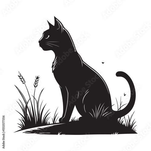 cat silhouette vector
