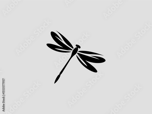 Watercolor dragonfly vector logo with iridescent effects for spa or wellness centers