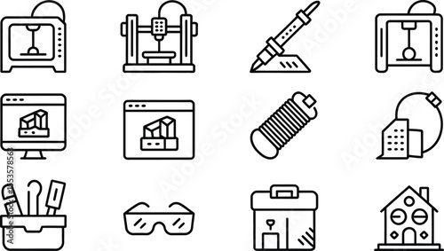 3D Printing and Maker Tools Including Printer, Tools, and Materials