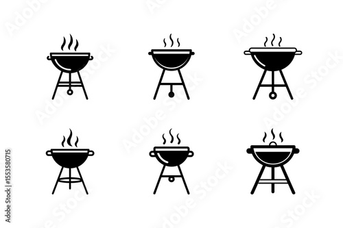 outdoor grill vector icon vector art silhouette
