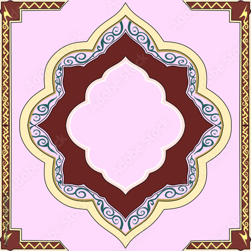 Elegant Islamic Ornament with Metallic Rose Gold and Silver Design