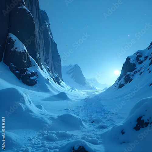 Frost-Themed Esports Background with Ice Particles and Cold Glow