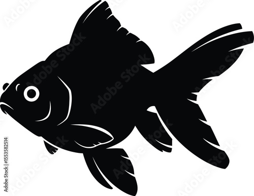 Black and white abstract shark vector illustration isolated on white background