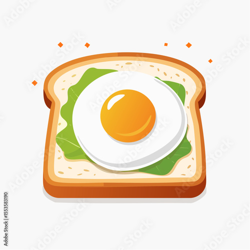 Delicious fried egg on toast kitchen food minimalist style close-up culinary delight