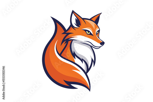 Fox silhouette stands alert, showcasing sleek fur and poised stance on stylized earth
