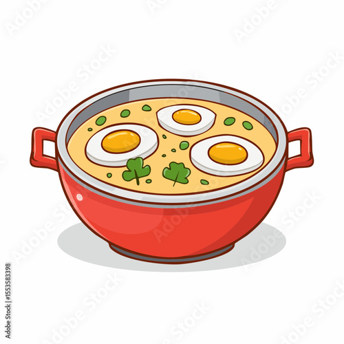 Cooking delicious egg soup with fresh ingredients in a cozy kitchen for comforting meals