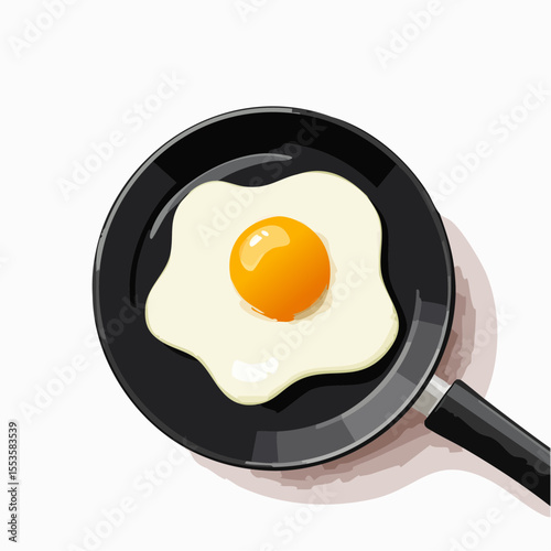 Frying an egg kitchen food preparation clean environment top view culinary delight