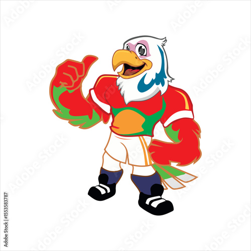 energetic eagle sports mascot cartoon vector