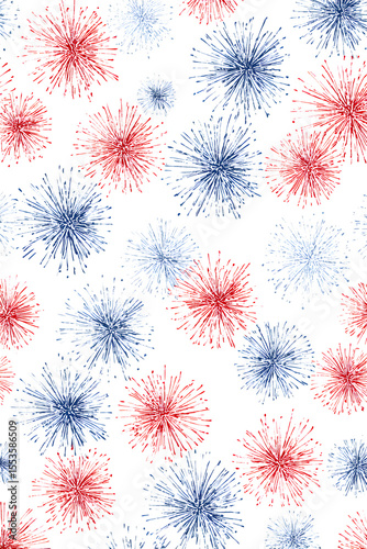 Playful Glitter Fireworks Art – Bold Brushstroke Line Art with Neon Contrasts on White Background