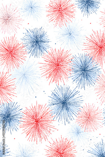 Whimsical Firework Doodles – Hand-Drawn Neon Crayon and Acrylic Illustration with Gold Glitter Sparkle