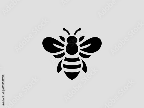 Modern minimalist honey bee vector logo for organic food brands or eco-products