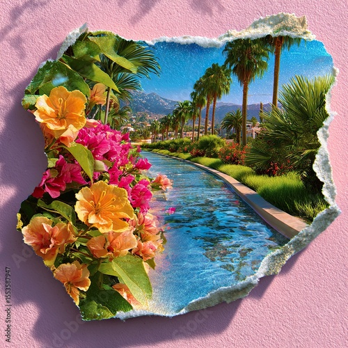 Composite trend sketch collage summer vacation travel trips small map geopoints tag