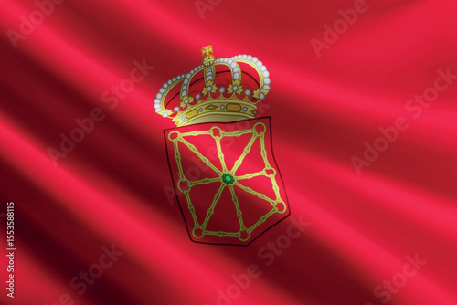 Navarre flag waving in the wind. autonomous community of Spain