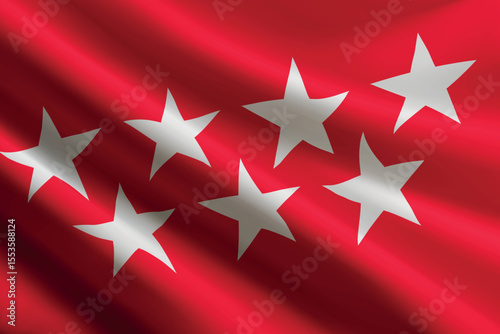 Madrid flag waving in the wind. autonomous community of Spain