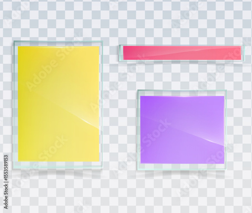 Glass UI panels interface vector transparent HUD layout