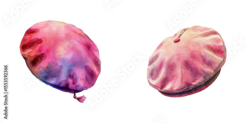 beret watercolor vector illustration