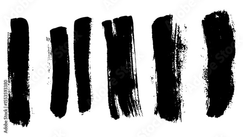 Black brushstrokes on a white background. A collection of various black abstract brush strokes on a white backgroun.  perfect for adding an artistic touch to designs, websites, or social media posts.
