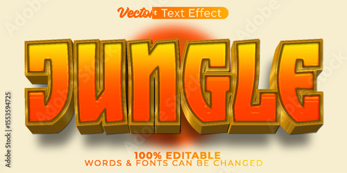 Jungle Vector Text Effect Editable Alphabet Wildlife Botany