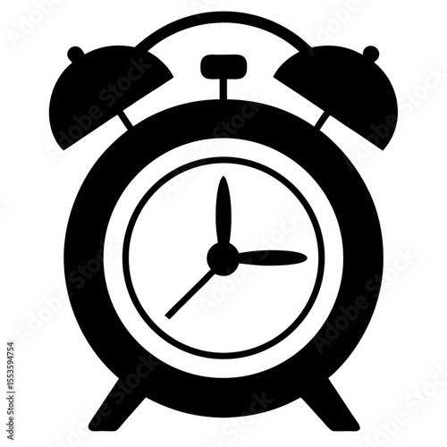 A classic retro metal alarm clock vector illustration for morning reminders
