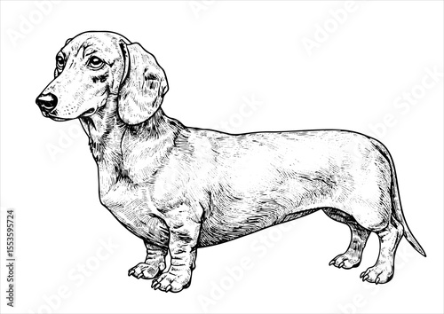 illustration, animal, vector, dachshund, dog, vintage, puppy, sketch, pet, art, breed, canine, etching, engraved, cute, ink, doggy, drawn, engraving, drawing, isolated, hand, funny, dogs, portrait, ar