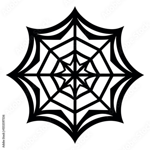 Spider and Web Icon, spider net vector icon on white background

