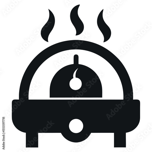 Metal button fire alarm vector icon for restaurant kitchen safety design