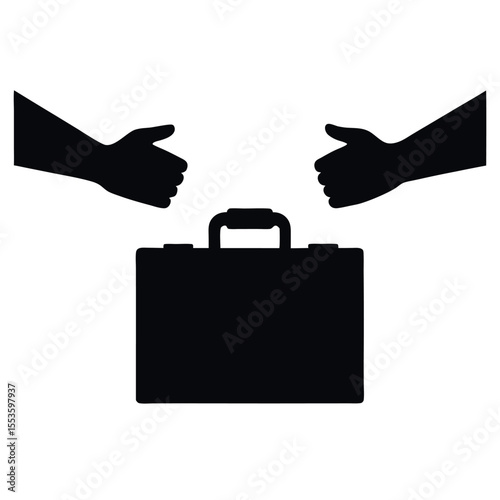 Hand carrying a business briefcase vector illustration