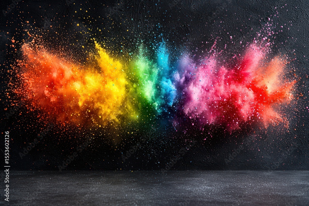 Fototapeta premium Vibrant color explosion on dark backdrop