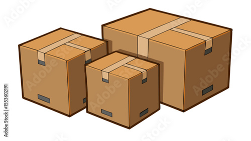 cardboard shipping boxes delivery packages logistics illustration cardboard box on white background