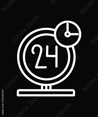 24 hours focus icon sign vector