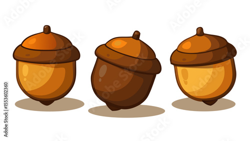 oak barrel with acorns isolated on white background.