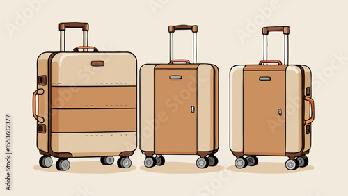 suitcases isolated on white background.