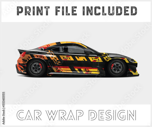 Print File Included Car Wrap Design for a Sports Car