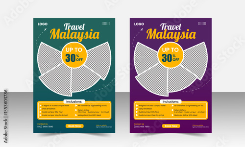 Travel Sale Flyer layout, with creative poster travel flyer editable template design bundle set, clean and modern flyer design for travel agency