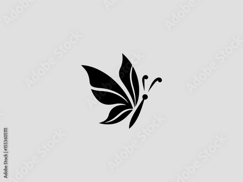 Watercolor butterfly vector logo with soft blended hues for wedding stationery