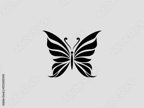 Watercolor butterfly vector logo with soft blended hues for wedding stationery