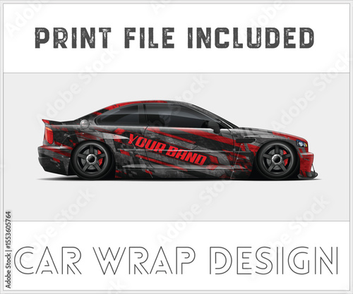 Editable Car Wrap Design with Print File Included