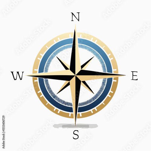 Scalable Vector Compass Logo – Adventure Style in Black and Gold