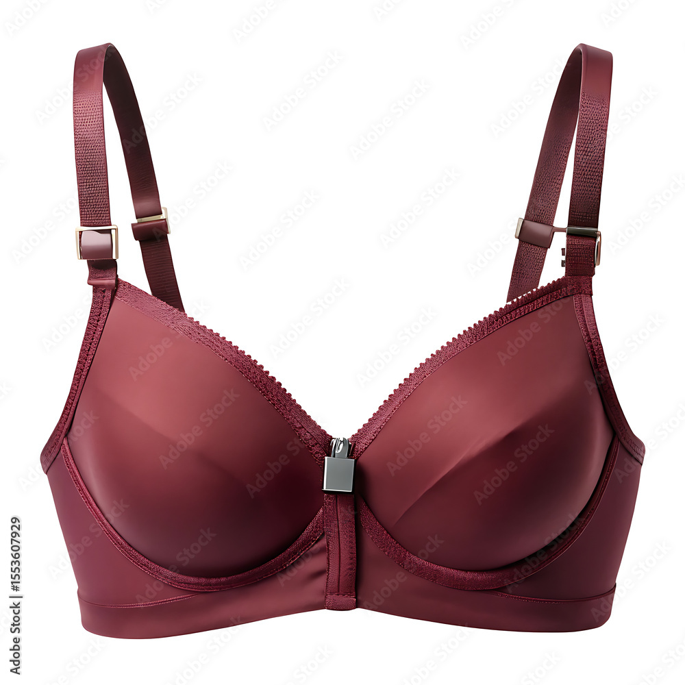 custom made wallpaper toronto digitalA maroon satin bra with a zipper front is isolated on white background