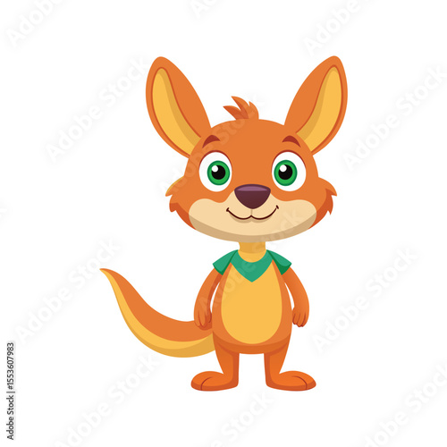 Friendly kangaroo cub with playful design Vector illustration isolated on white background