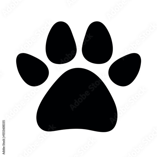 dog cat paw icon print vector silhouette logo - vet veterinary animal footprint illustration