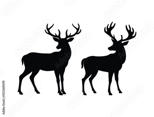 Deer silhouette vector illustration