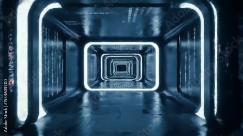 Digital Code Tunnel – Abstract Cyber Technology Background