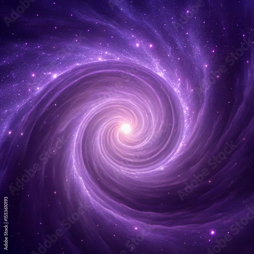 Vibrant purple galaxy swirling in cosmic beauty with bright center capturing the essence of the universe at night