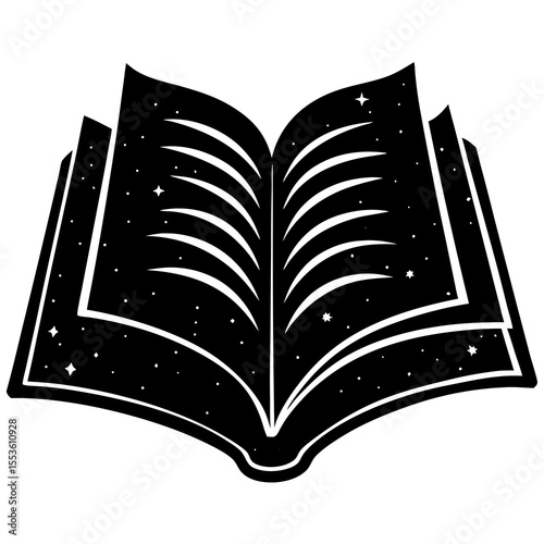 Elegant book silhouette for National Book Lovers Day, perfect for storytime ads, school newsletters, or minimalist poster design.

