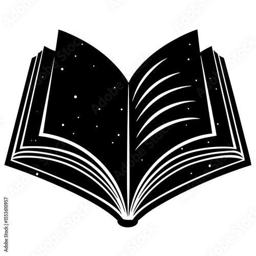 This open book silhouette vector celebrates National Book Lovers Day—great for printable art, classroom posters, or digital book event designs.